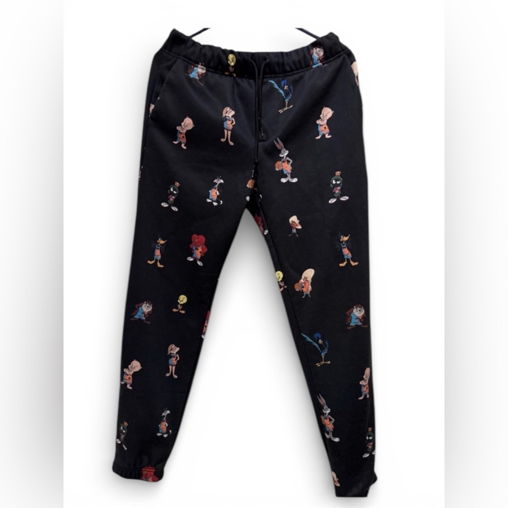 Forever 21 Men’s Black Space Jam Looney Toons Joggers Pants Bugs Bunny Sz M 90’s